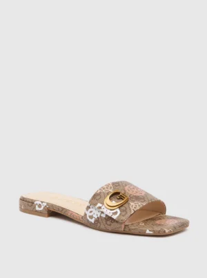 GUESS  Brown Logo Toco Sandals