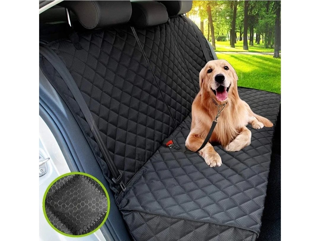 Dog Seat Cover, Waterproof Dog Car Seat Cover Back Seat Hammock with Mesh Visual Window & Side Flaps & Dog Seat Belt, Scratchproof Pet Seat Cover for Cars, Trucks, SUVs - 147 x 137cm - Image 4