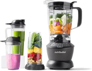 NutriBullet Blender Combo 1200W, Dark Grey, Blender, Smoothie Maker, Switch Between Single-serve Cups & Large 1.8L Pitcher, Multiple Speeds, Pulse & Extract Modes (NBF07500-1210DG)
