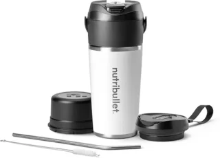 NutriBullet Flip, USB-C Rechargeable Portable Blender, Blender, with Insulated Stainless Steel Cup, 590 ml Capacity, Matte Indigo (NBPB07350IND)