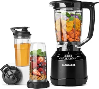 NutriBullet Smart Touch Blender Combo 1500W, Black, Blender with Sleek Touchscreen, Intelligent Blending Programs, Pulse Function, 1.9L Pitcher & Single Serve 900ml + 700ml Cups (NBF07520)