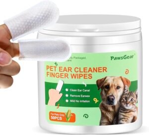 Ear Wipes for Dogs and Cats,Soothing Cleansing,Odor Removal,Natural Plant Extracts,50 Count