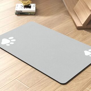 Pet Feeding Mat - Absorbent Mat for Food and Water Bowl - Quick Dry Dog Accessories - No Stains Water Dispenser Mat for Messy Drinkers