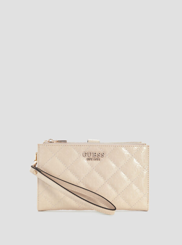 Beige laurel organiser wallet