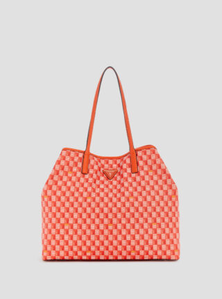 Orange logo g wave large tote bag