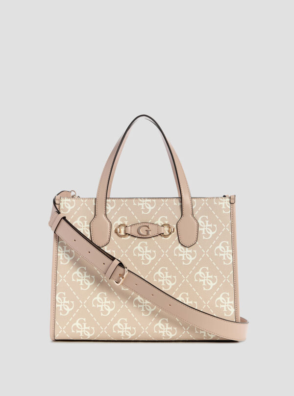 Beige logo izzy tote bag