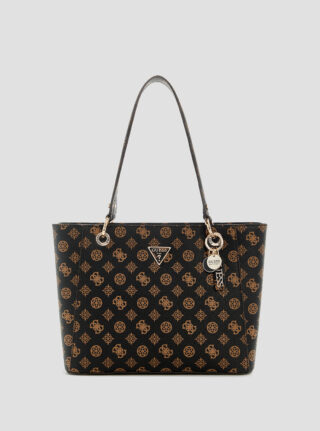 Brown logo noelle small tote bag