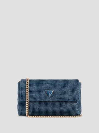 Blue zalina clutch bag
