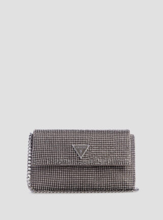 Silver zalina clutch bag