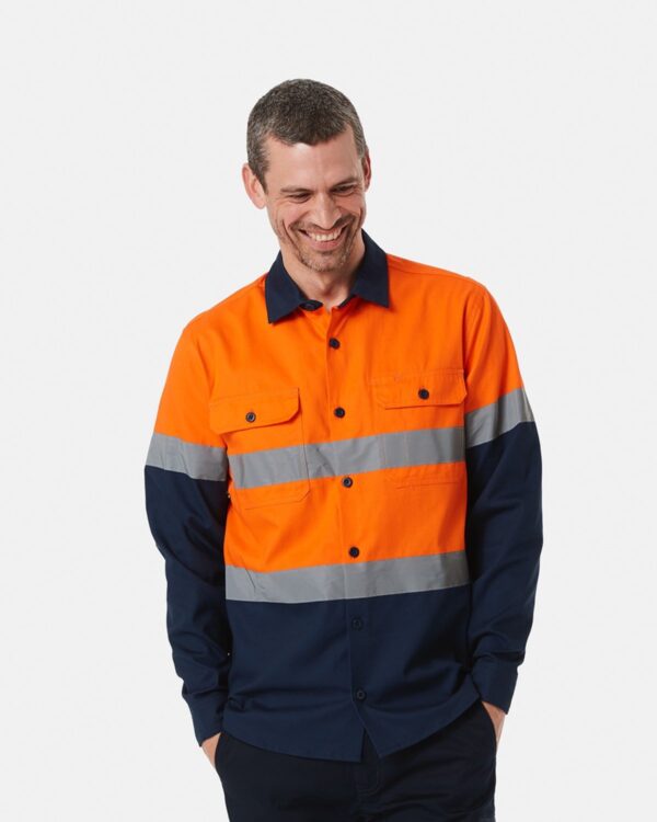 Workwear Hi-Visiblity Long Sleeve Reflective Shirt - Image 2