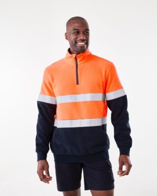Workwear Hi-Visibility 1/4 Zip Polar Fleece Pullover