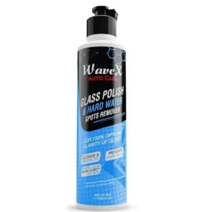 WAVEX Glass Polish & Hard Water Stain Remover, water spot 350ml | Fine Grit 2500 Aluminium Oxide & Silicon Carbide Car Polish for Windshield, Glass & Mirrors | Provides Optical Clarity