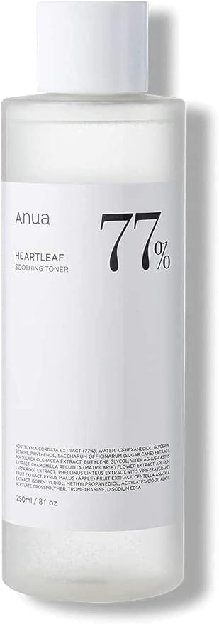 ANUA Heartleaf Soothing Toner 250ml, Calming, Relieving, Absorbing Skin Toner
