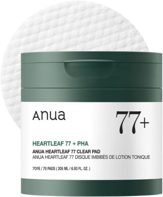 ANUA Heartleaf 77 Toner Pad, Mild Exfoliating Facial Pads for Glass Skin, Hydrating Pore Care for Sensitive Skin, Heartleaf Extract, PHA, Centella, Non comedogenic, Korean Skin Care (70 Pads)