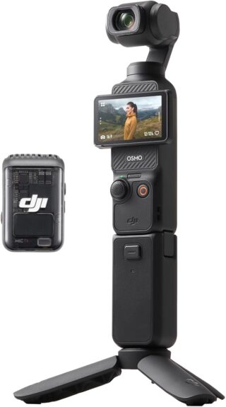DJI Osmo Pocket 3 Creator Combo, Vlogging Camera with 1'' CMOS, 4K/120fps Video, 3-Axis Stabilization, Face/Object Tracking, Fast Focusing, Mic Included for Clear Sound, Digital Camera for Photography