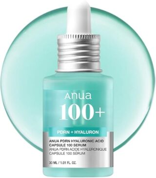 Anua PDRN Hyaluronic Acid Capsule 100 Serum, Radiant Face Serum, Hyaluronic Acid, Hydration, Moisture Plumping effect, Natural color, Fragrance free, Korean Skincare, 30ml / 1.01 fl. oz