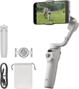 DJI Osmo Mobile 6, 3-Axis Phone Gimbal, Object Tracking, Built-in Extension Rod, Portable and Foldable, Android and iPhone Gimbal, Vlogging Stabilizer, YouTube TikTok Video, Platinum Gray