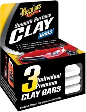 Meguiar's Smooth Surface Clay Bars - Clay Bar Kit for Car Detailing - Cost-Effective Automotive Detailing Clay Bars for Smooth Surface, Glass, Chrome and Fiberglass - 3 Pack / 150 g