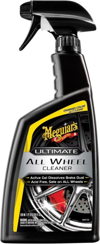 Meguiar's Ultimate All Wheel Cleaner - All in One Tyre & Cleaner - Professional & Waterless Cleaner & Grime Remover - Acid Free & Viscous Wheel Spray Cleaner - 709 ml