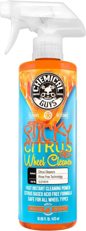 Chemical Guys Sticky Citrus Wheel Cleaner Gel, (Safe For All Wheel Types) Works on Cars, Trucks, SUVs, Motorcycles, RVs & More, 473 ml
