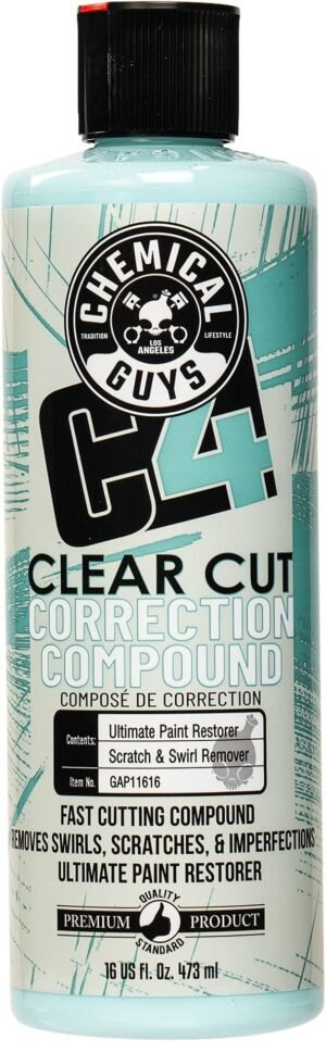 Chemical Guys C4 Clear Cut Correction Compound (Paint Correction - Fixes Scratches, Swirls & Holograms), 473 ml