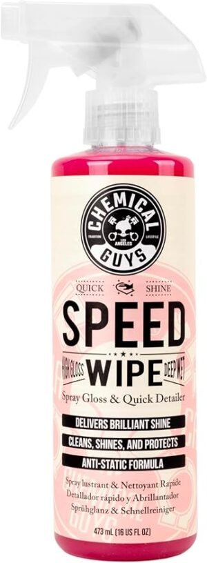 Chemical Guys Speed Wipe Spray Gloss & Quick Detailer, Great for Cars, Trucks, SUVs, Motorcycles, RVs & More, Cherry Scent, 473 ml