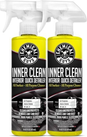 Chemical Guys InnerClean Interior Quick Detailer and Protectant, Safe for Cars, Trucks, SUVs, Motorcycles, RVs & More, 473 ml (2 Pack)