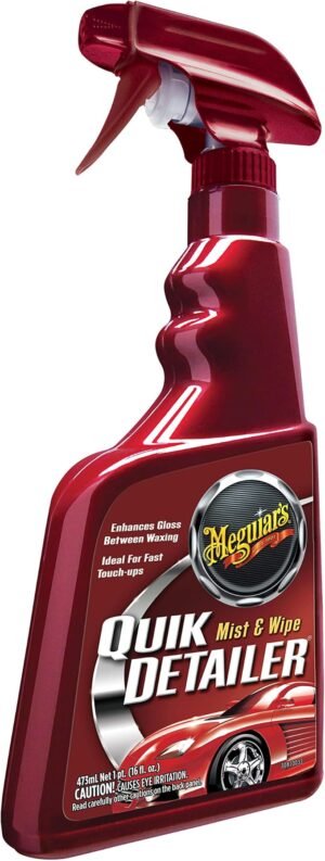 Meguiar's Quik Detailer Spray, 473 ml | Spray and Wipe Formula for Fast Surface Cleaning | Safely Removes Light Dust, Fingerprints and Residue | Designed for Clear Coat and Single Stage Paint