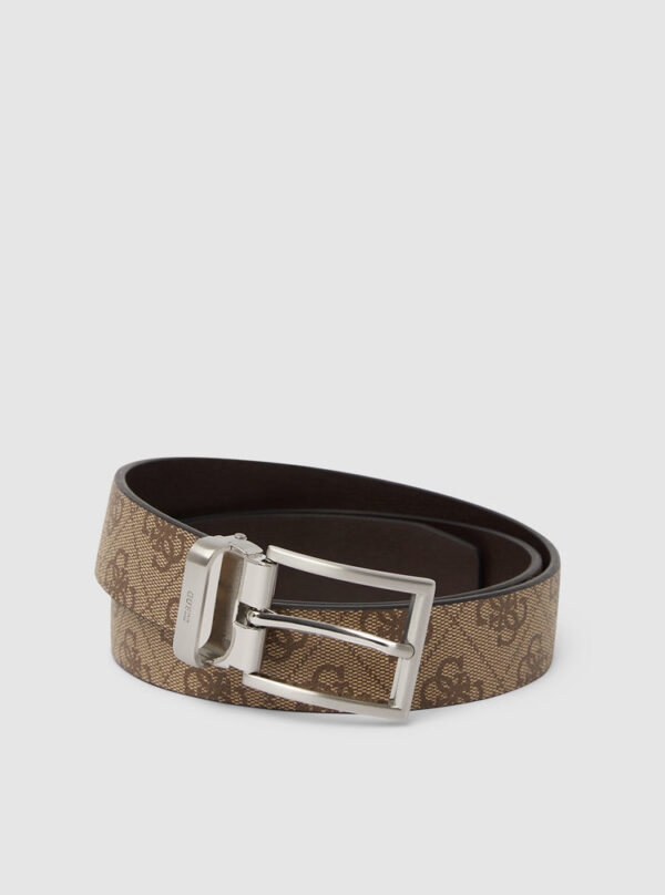 Brown logo classic belt