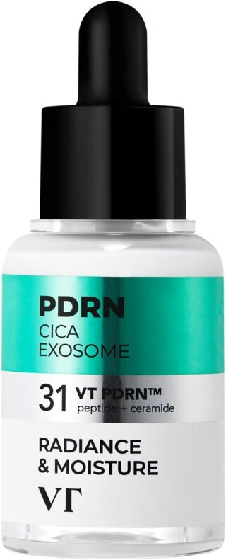 VT COSMETICS PDRN Cica Exosome Ampoule, Firming Serum with Peptide & Ceramide for Anti-Aging, Wrinkle Care, Plumping, Hydration & Radiant Glow, For All Skin Types, Korean Skincare (1.01 fl. oz.)