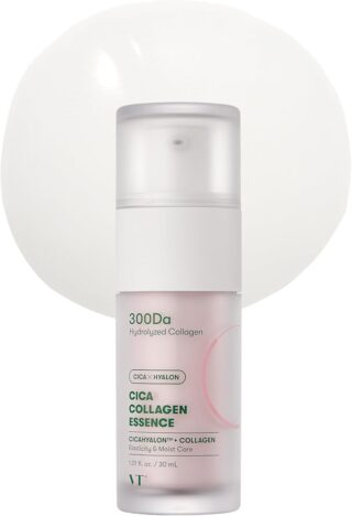 VT COSMETICS Cica Collagen Essence, Peptide Complex & Low Molecular Fish Collagen, Skin Firming, Calming, Improves Skin Elasticity, Korean Skincare 30ml