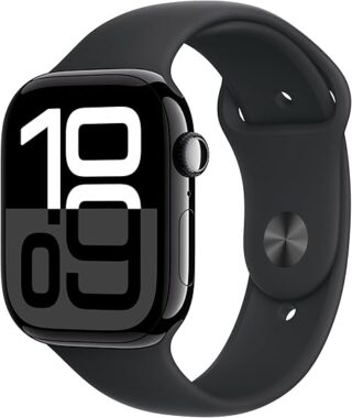Apple Watch Series 10 GPS 46mm Jet Black Aluminium Case with Black Sport Band - S/M GPS