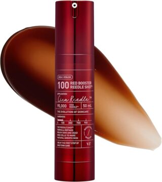 VT COSMETICS Red Booster Reedle Shot 100, Spicule Microneedling Serum for Acne-Prone & Inflamed Skin, Antioxidant, Exosome Serum for Smooth & Glass Skin, Korean Skin Booster 1.69 fl oz (50ml)