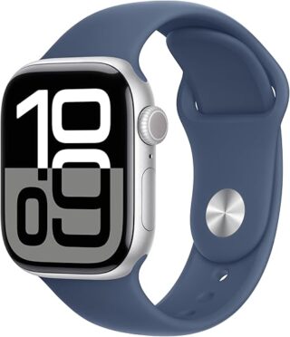 Apple Watch Series 10 GPS 42mm Silver Aluminium Case with Denim Sport Band - M/L GPS