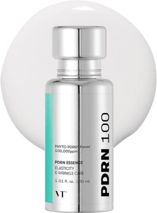 VT COSMETICS PDRN 100 Essence, Korean Gingseng Plant-derived PDRN Serum for Natural Glow, Soothing Moisturizer, Korean Vegan Skincare 1.01 fl. Oz./ 30ml