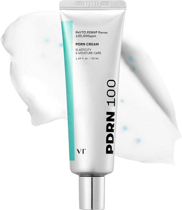 VT COSMETICS PDRN Cream 100, Nourishing & Restorative Moisturizer with 100,000 ppm Vegan PDRN, Lightweight Hydrating Cream for Glowy Glass Skin, Korean Skincare