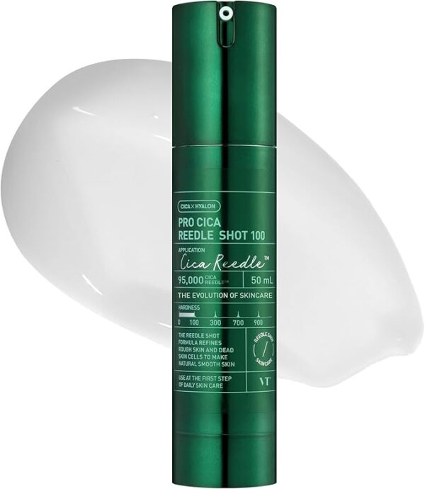 VT COSMETICS Pro Cica Reedle Shot 100, Centella Asiatica Microneedling Serum, Cica Exosome, Soothing, Hyaluronic Acid, Soft Skin, Glass Skin, Korean Skin Booster 1.69 Fl Oz.(50ml) (100,300,700) (100)