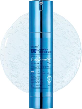 VT COSMETICS Hydrop Reedle Shot 100hL, Hyaluronic Acid Microneedling Serum, Intensive Hydrating & Moisturizing Exosome, Light-Weight, Soft Skin, Glass Skin, Korean Skin Booster, 1.69 Fl Oz.(50ml)