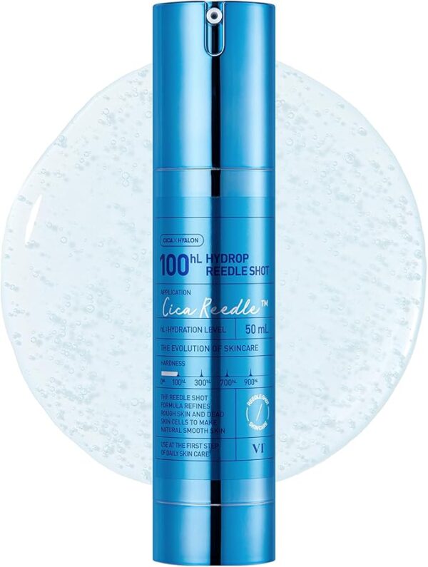 VT COSMETICS Hydrop Reedle Shot 100hL, Hyaluronic Acid Microneedling Serum, Intensive Hydrating & Moisturizing Exosome, Light-Weight, Soft Skin, Glass Skin, Korean Skin Booster, 1.69 Fl Oz.(50ml)