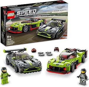 LEGO Speed Champions Aston Martin Valkyrie AMR Pro and Aston Martin Vantage GT3 76910 2 Race Car Toy Models, Collectible Set