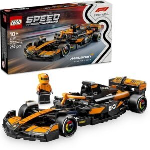 LEGO Speed Champions McLaren F1 Team MCL38 Race Car for 10+ Year Old Boys & Girls, Kids Toy Model Building Kit with Collectible Formula 1 Driver Minifigure, Home Office Decor for Racing Fans 77251