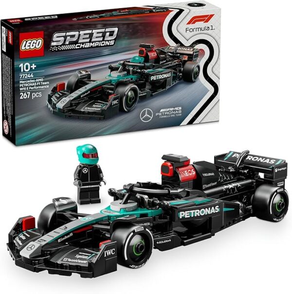 LEGO Speed Champions Mercedes-AMG F1 W15 Race Car for 10+ Year Old Boys & Girls, Kids Toy Model Building Set with Collectible Formula 1 Driver Minifigure, Home or Office Decor for Racing Fans 77244