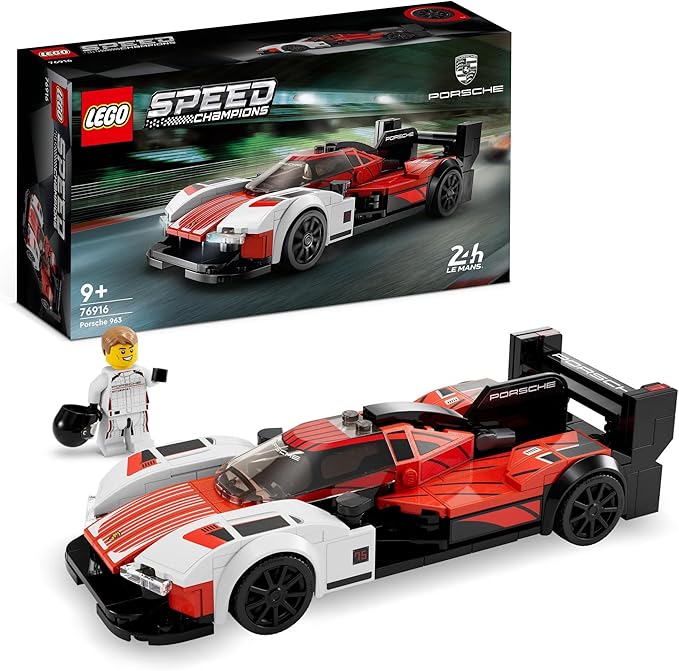 LEGO Speed Champions Porsche 963 76916 Building Toy Set; Collectible Car Model for Kids Aged 9+