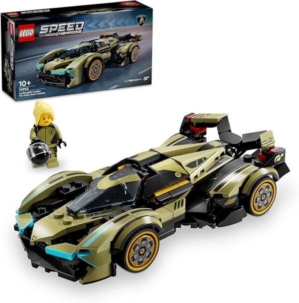 LEGO Speed Champions Lamborghini Lambo V12 Vision GT Super Car Toy for 10 Plus Year Old Boys & Girls, Kids Toy Vehicle Model, Building Kit with a Driver Minifigure for Racing Fans 76923