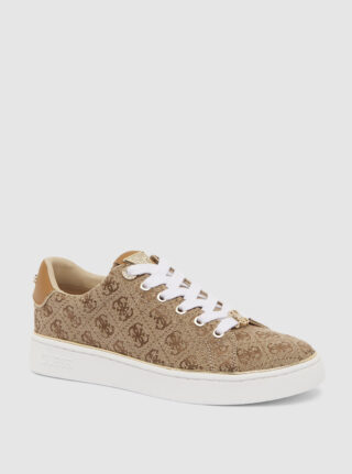 Brown logo beary low-top sneakers