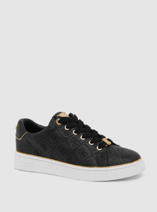 Black beary low-top sneakers