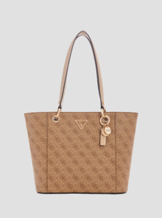 Brown logo noelle small elite tote bag
