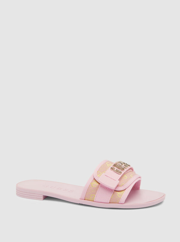 Pink logo elyze slide sandals
