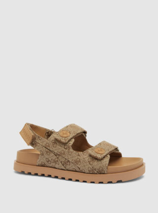Brown logo fadey flat sandals