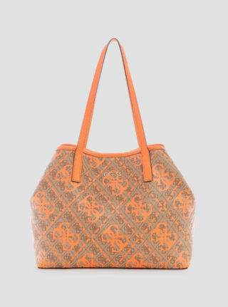 Latte orange logo vikky tote bag